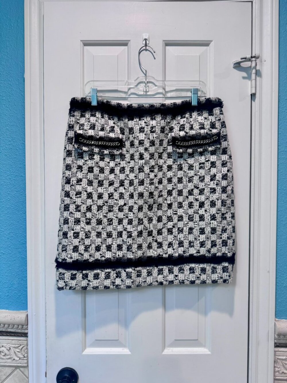 Per Se Tweed Mini Skirt – Black & White